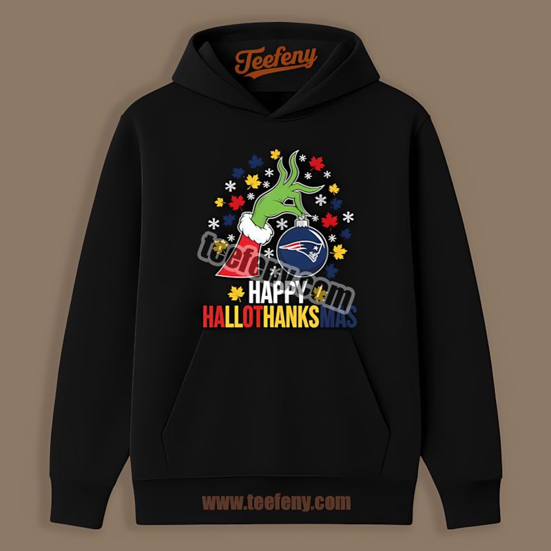 New England Patriots Happy Hallothanksmas Trendy Hoodie New England Patriots Happy Hallothanksmas Trendy Hoodie