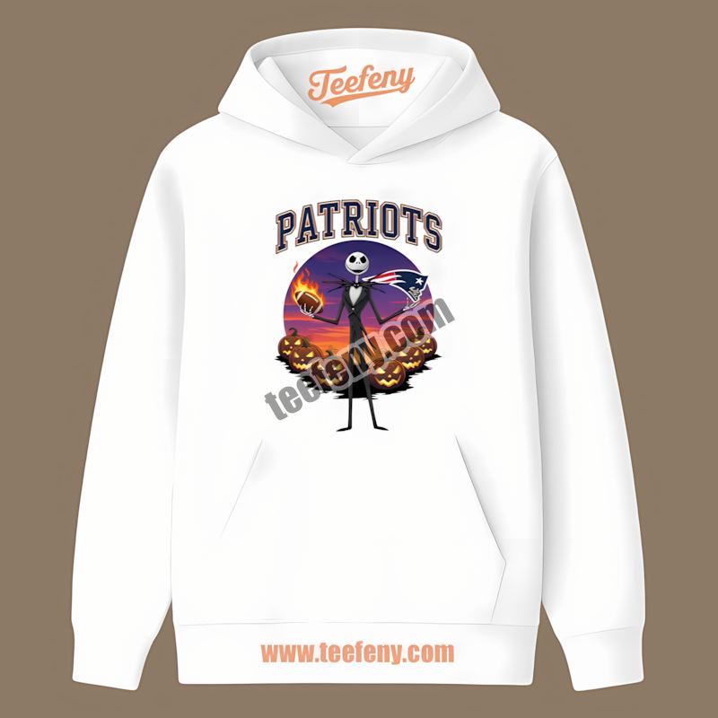 New England Patriots Jack Skellington Halloween Cotton Hoodie New England Patriots Jack Skellington Halloween Cotton Hoodie