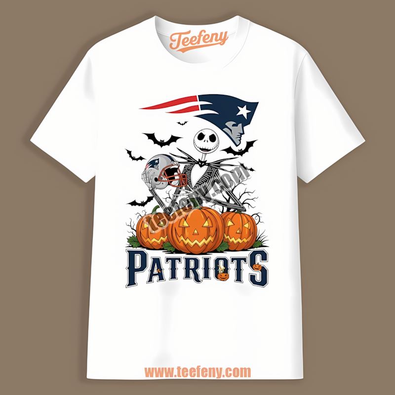 New England Patriots Jack Skellington Halloween Pumpkin Color Shirt