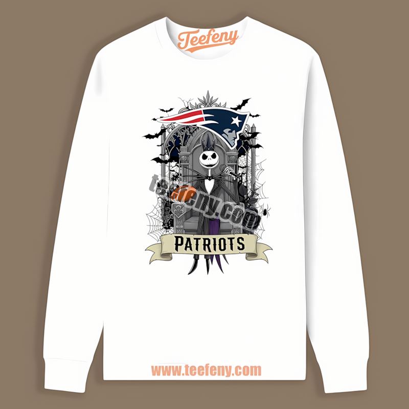 New England Patriots Jack Skellington Throne Vintage Long Sleeve New England Patriots Jack Skellington Throne Vintage Long Sleeve
