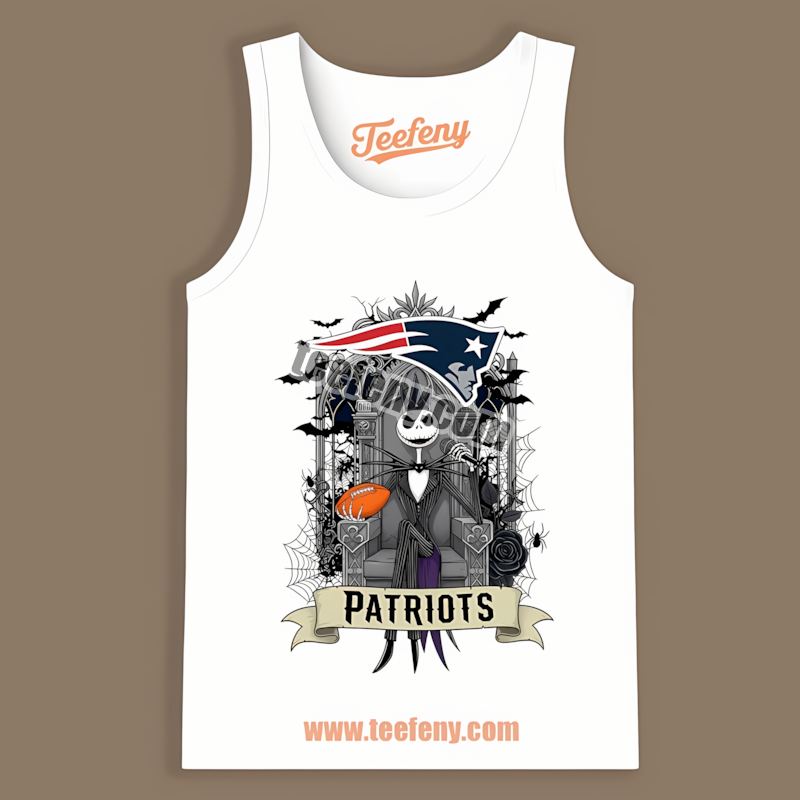 New England Patriots Jack Skellington Throne Vintage Tanktop New England Patriots Jack Skellington Throne Vintage Tanktop
