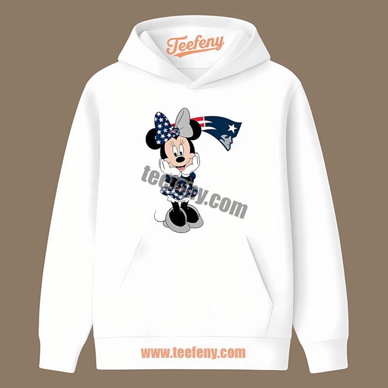 New England Patriots Minnie Mouse Star Cotton Hoodie New England Patriots Minnie Mouse Star Cotton Hoodie
