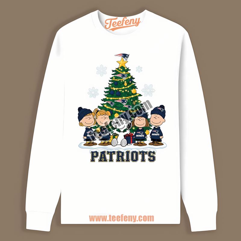 New England Patriots Peanuts Christmas Cotton Long Sleeve New England Patriots Peanuts Christmas Cotton Long Sleeve