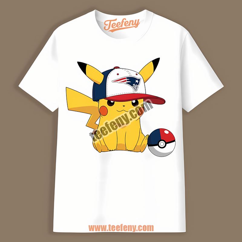 New England Patriots Pikachu Wearing Hat Adults Shirt