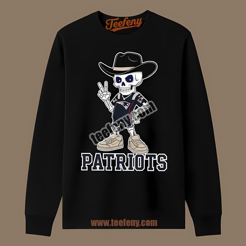 New England Patriots Skeleton Cowboy Trendy Long Sleeve New England Patriots Skeleton Cowboy Trendy Long Sleeve