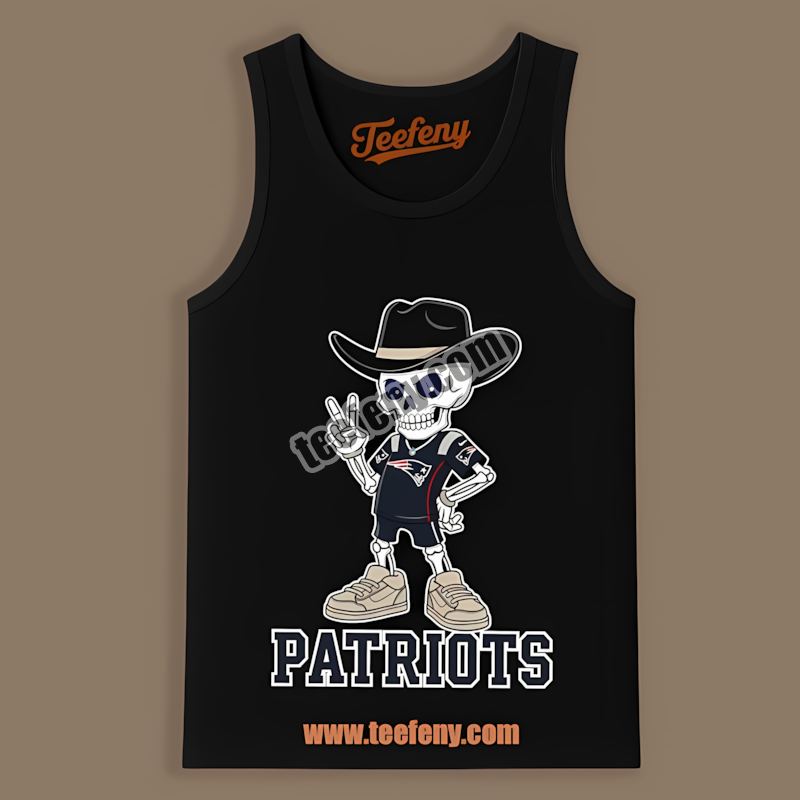 New England Patriots Skeleton Cowboy Trendy Tanktop New England Patriots Skeleton Cowboy Trendy Tanktop