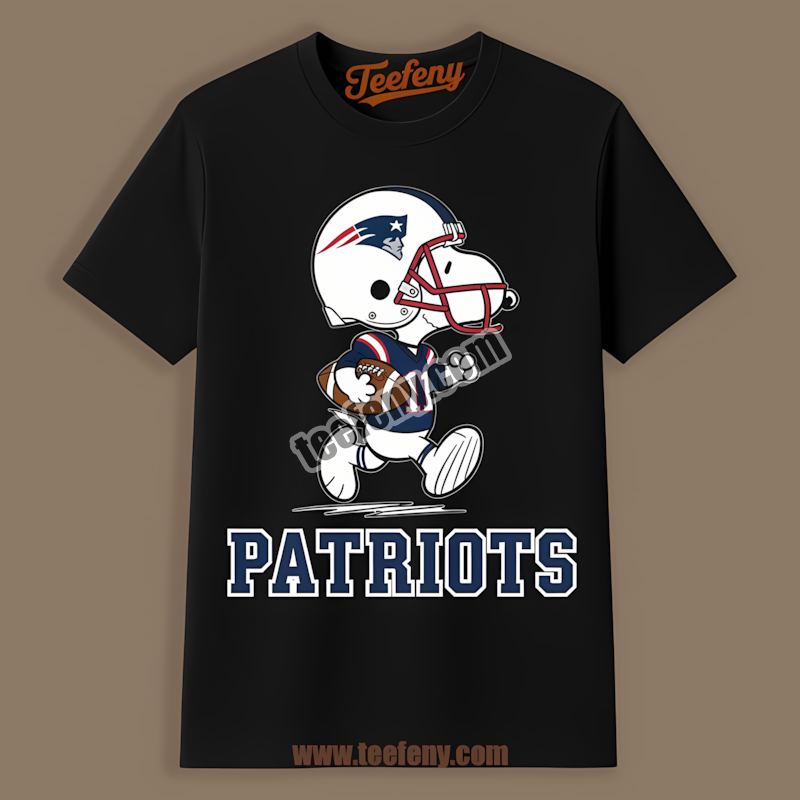 New England Patriots Snoopy Football Running Cotton Shirt