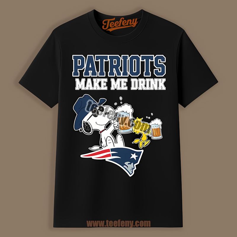 New England Patriots Snoopy Make Me Drink Retro Shirt