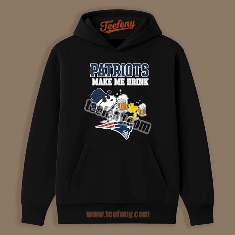 New England Patriots Snoopy Make Me Drink Retro Hoodie New England Patriots Snoopy Make Me Drink Retro Hoodie