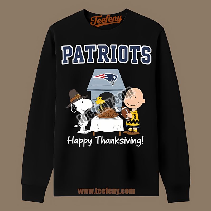 New England Patriots Snoopy Thanksgiving Regular Long Sleeve New England Patriots Snoopy Thanksgiving Regular Long Sleeve