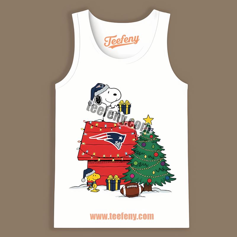 New England Patriots Snoopy Woodstock Christmas Cotton Tanktop New England Patriots Snoopy Woodstock Christmas Cotton Tanktop