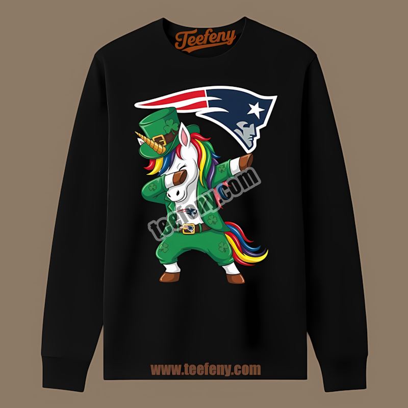 New England Patriots St Patricks Day Vs Dabbing Unicorn Cotton Long Sleeve New England Patriots St Patricks Day Vs Dabbing Unicorn Cotton Long Sleeve
