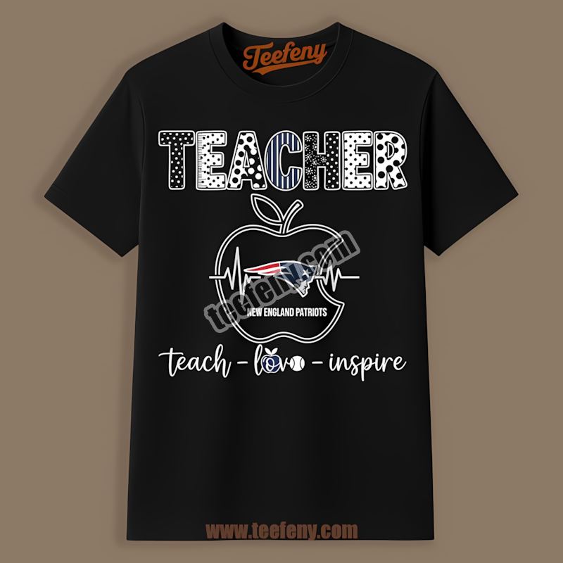 New England Patriots Teacher Apple Teach Love Inspire Unisex Shirt