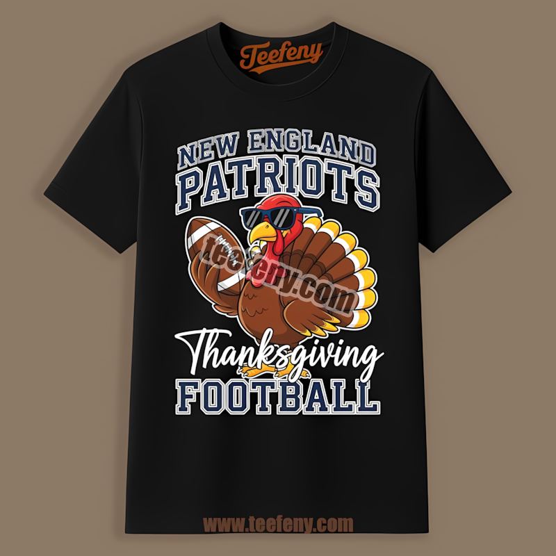 New England Patriots Thanksgiving Football Turkey Graphic Shirt