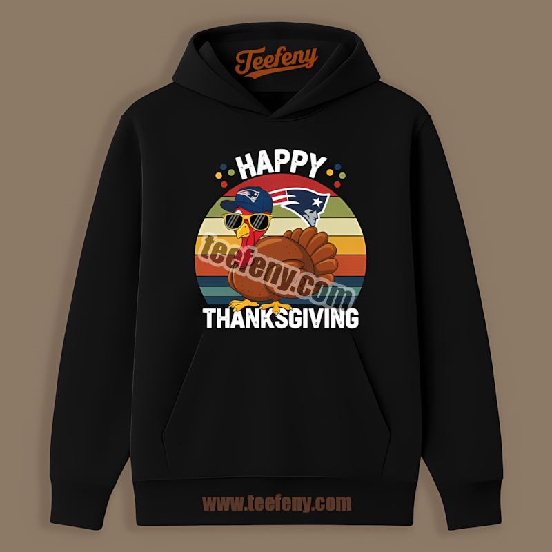 New England Patriots Thanksgiving Turkey Adults Hoodie New England Patriots Thanksgiving Turkey Adults Hoodie