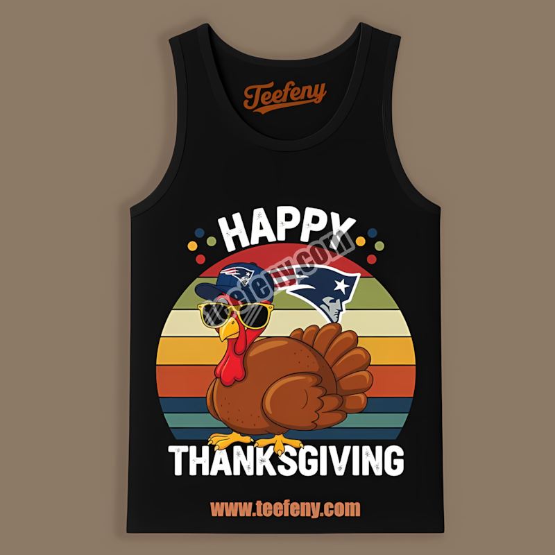 New England Patriots Thanksgiving Turkey Adults Tanktop New England Patriots Thanksgiving Turkey Adults Tanktop