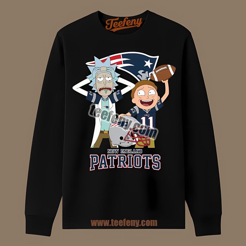 New England Patriots Vs Rick And Morty Adults Long Sleeve New England Patriots Vs Rick And Morty Adults Long Sleeve