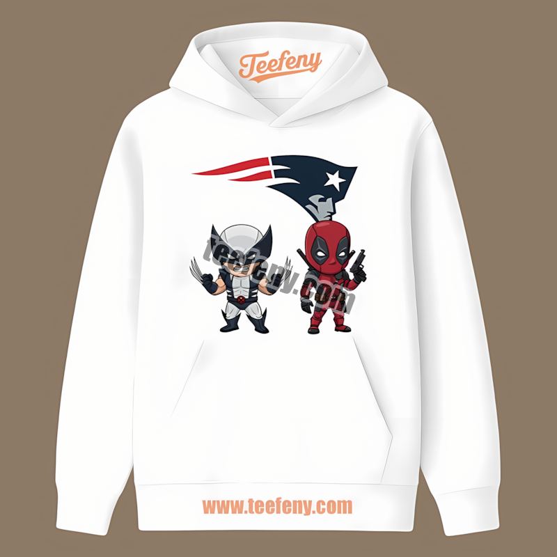 New England Patriots Wolverine Deadpool Superhero Cotton Hoodie New England Patriots Wolverine Deadpool Superhero Cotton Hoodie