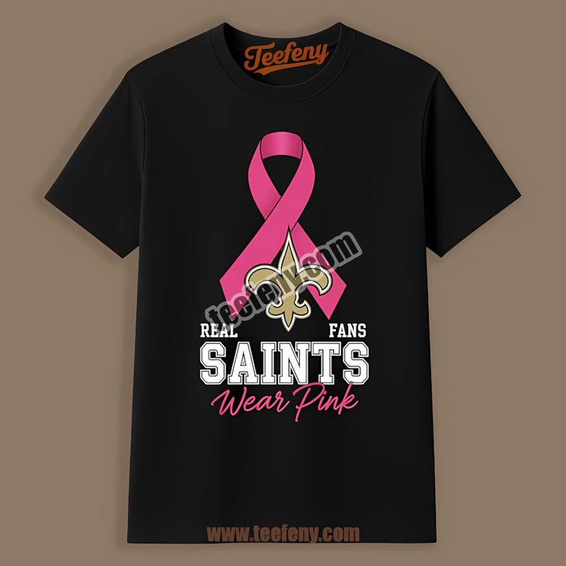 New Orleans Saints Breast Cancer Fans Wear Pink Retro Shirt
