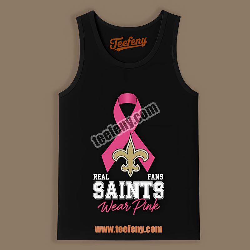 New Orleans Saints Breast Cancer Fans Wear Pink Retro Tanktop New Orleans Saints Breast Cancer Fans Wear Pink Retro Tanktop