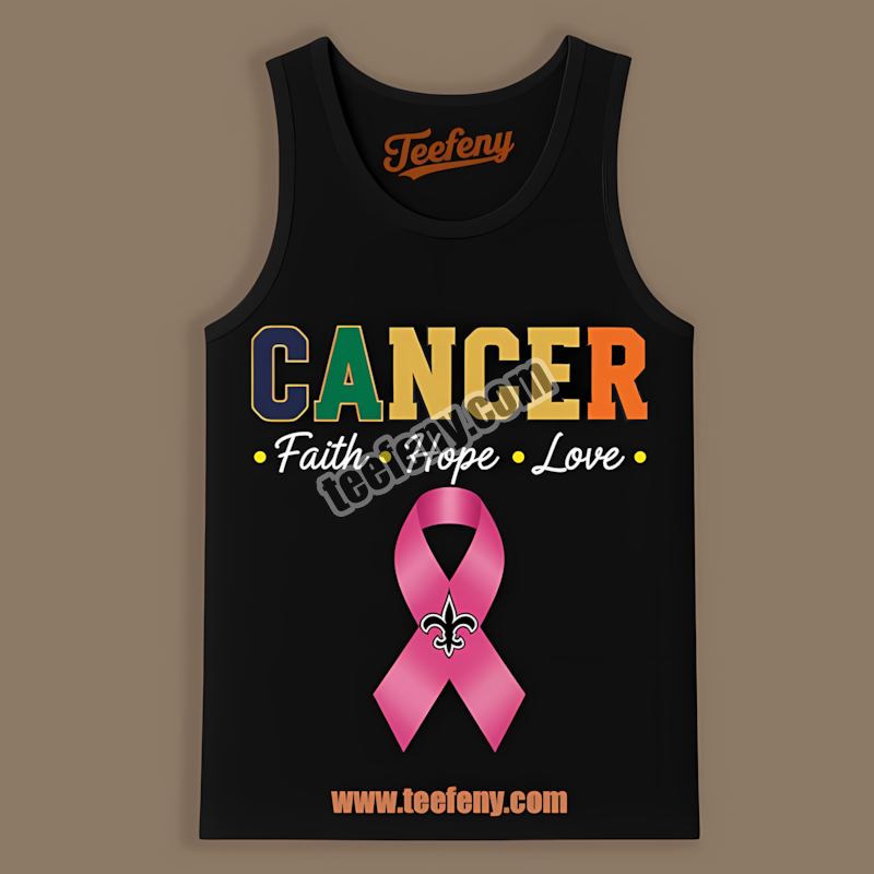 New Orleans Saints Cancer Faith Hope Love Regular Tanktop New Orleans Saints Cancer Faith Hope Love Regular Tanktop