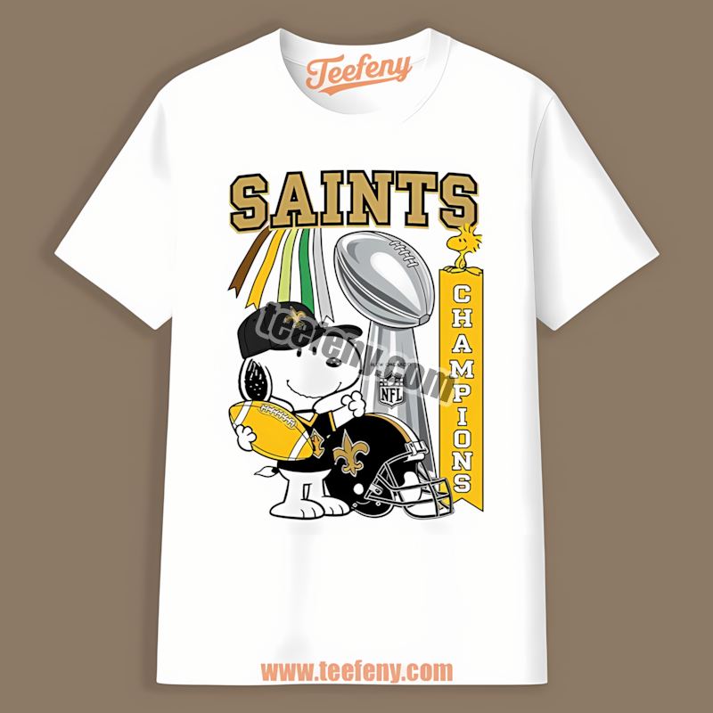 New Orleans Saints Champions Snoopy Celebration Cotton Shirt