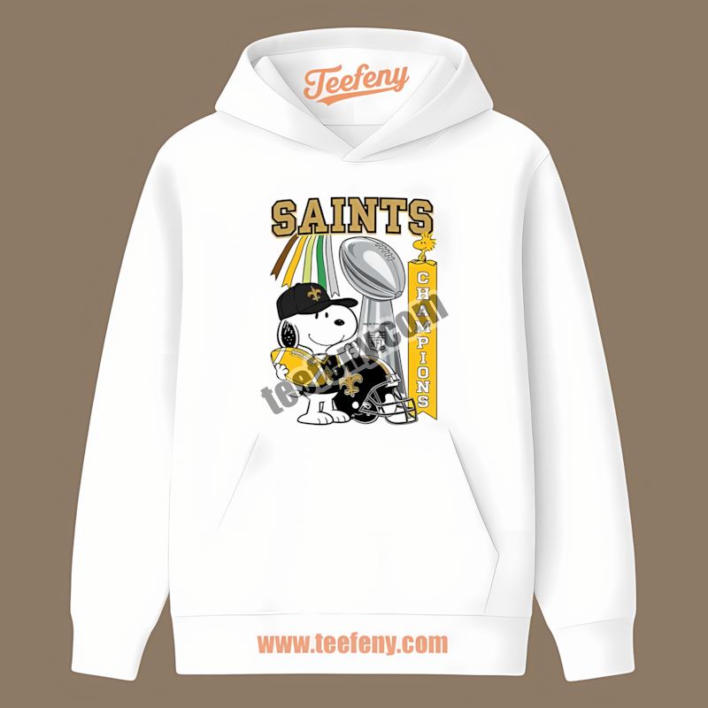 New Orleans Saints Champions Snoopy Celebration Cotton Hoodie New Orleans Saints Champions Snoopy Celebration Cotton Hoodie