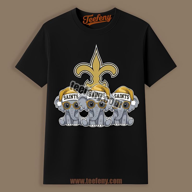 New Orleans Saints Christmas Elephants Retro Shirt