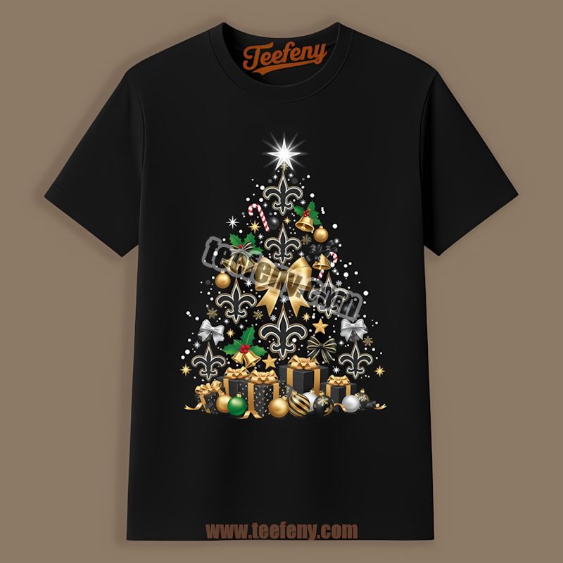 New Orleans Saints Christmas Tree Logo Vintage Shirt