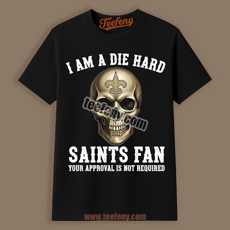 New Orleans Saints Die Hard Fan Skull Graphic Shirt