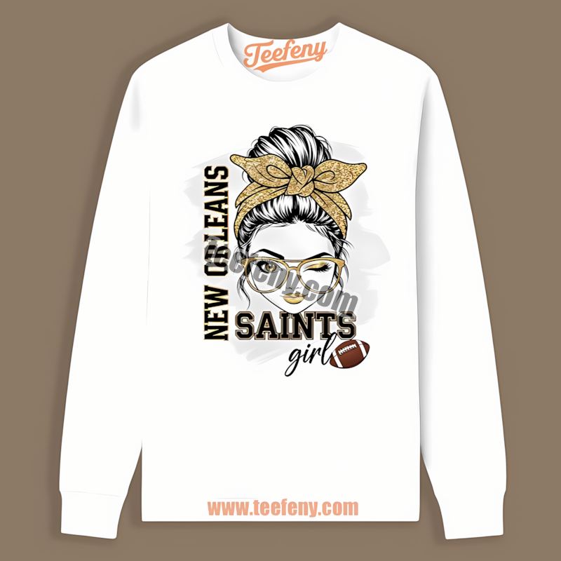New Orleans Saints Girl Trendy Fan Long Sleeve New Orleans Saints Girl Trendy Fan Long Sleeve