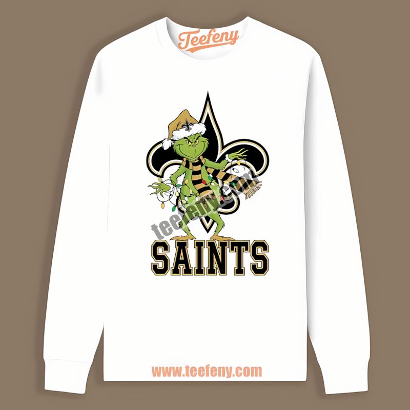 New Orleans Saints Grinch Christmas Vintage Long Sleeve New Orleans Saints Grinch Christmas Vintage Long Sleeve