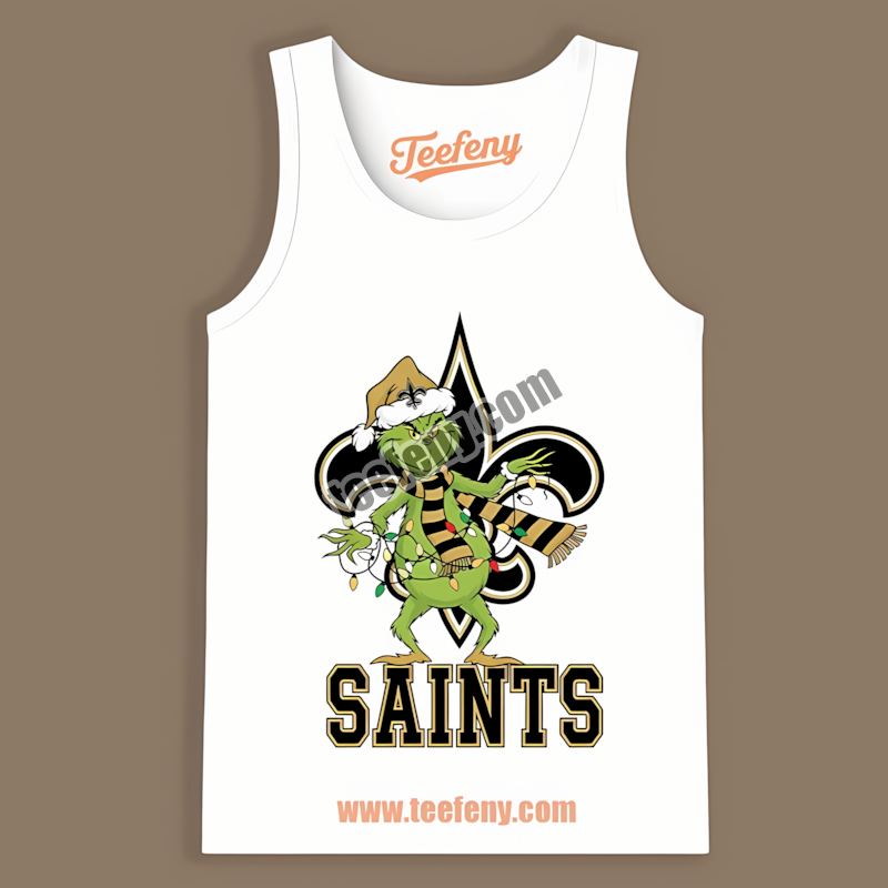 New Orleans Saints Grinch Christmas Vintage Tanktop New Orleans Saints Grinch Christmas Vintage Tanktop