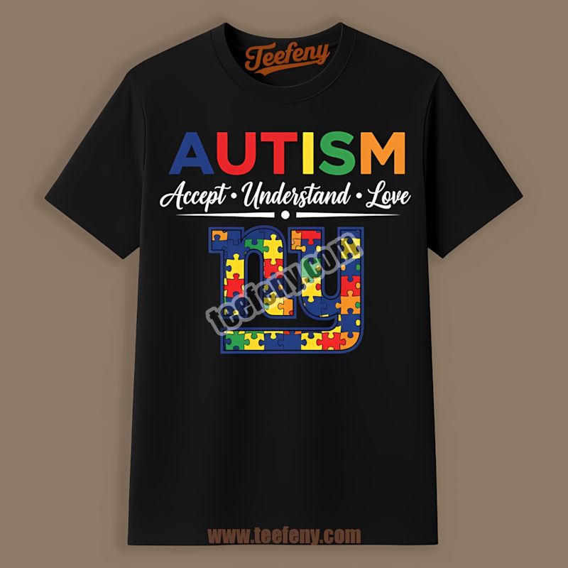 New York Giants Autism Awareness Accept Understand Love Vintage Shirt