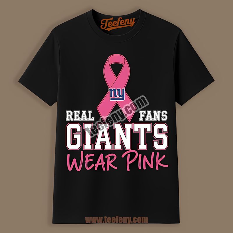 New York Giants Breast Cancer Fans Wear Pink Regular Shirt