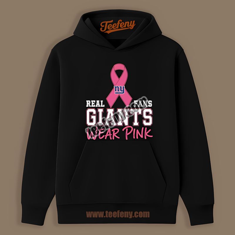 New York Giants Breast Cancer Fans Wear Pink Regular Hoodie New York Giants Breast Cancer Fans Wear Pink Regular Hoodie