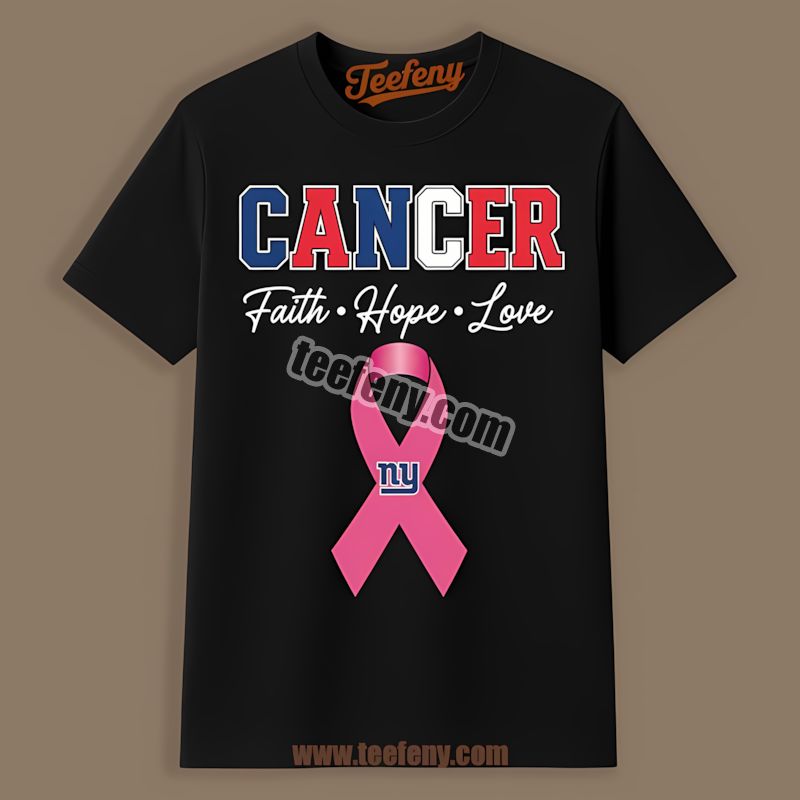 New York Giants Cancer Awareness Faith Hope Love Retro Shirt