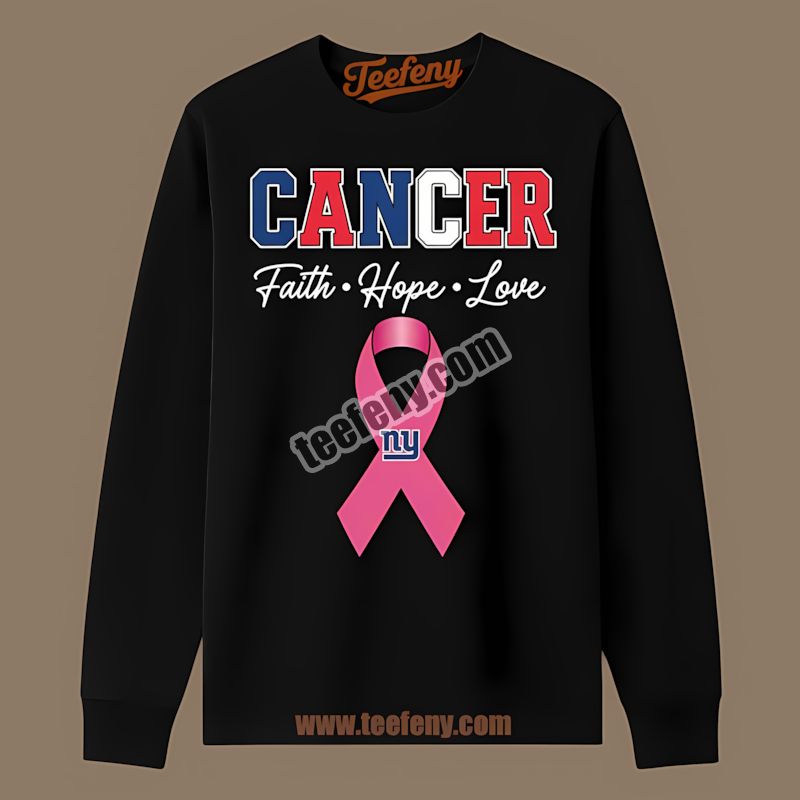 New York Giants Cancer Awareness Faith Hope Love Retro Long Sleeve New York Giants Cancer Awareness Faith Hope Love Retro Long Sleeve