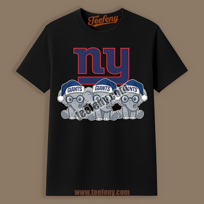 New York Giants Christmas Elephants Cotton Shirt