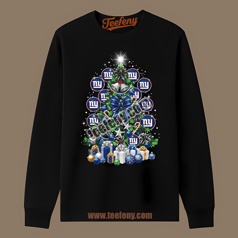 New York Giants Christmas Tree Logo Classic Long Sleeve New York Giants Christmas Tree Logo Classic Long Sleeve