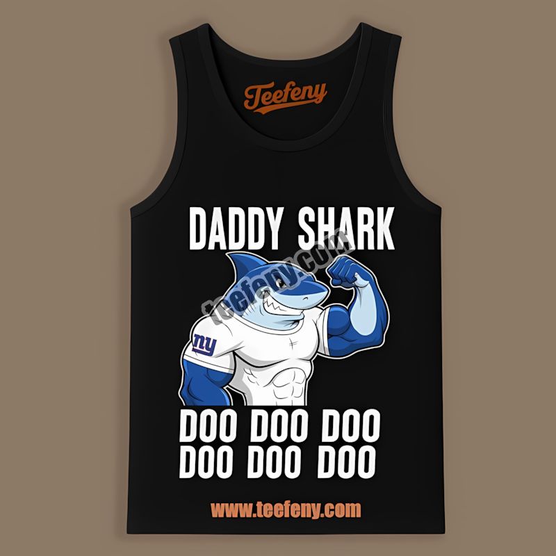 New York Giants Daddy Shark Trendy Tanktop New York Giants Daddy Shark Trendy Tanktop