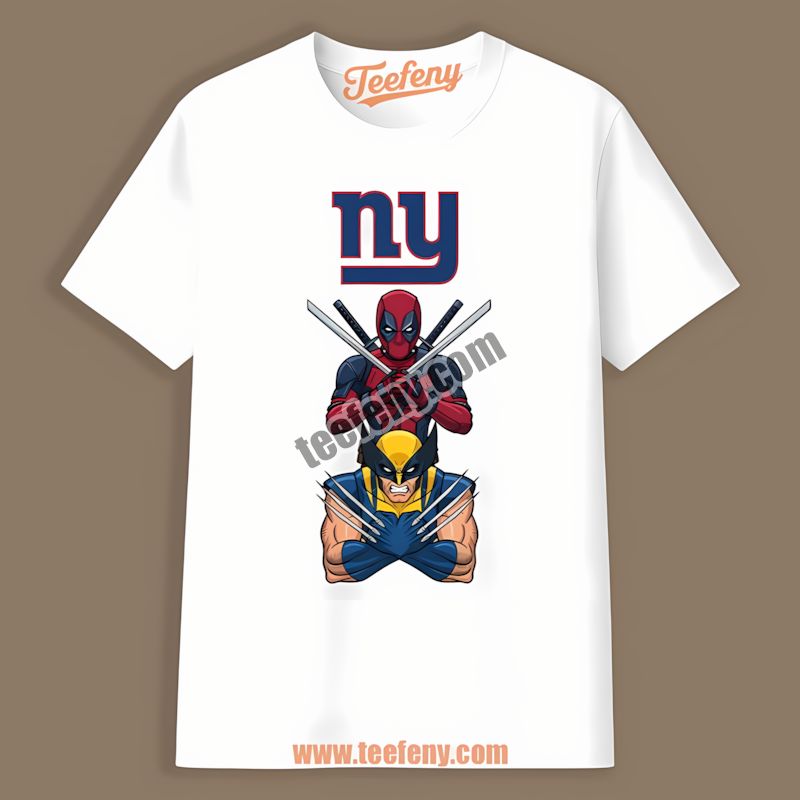 New York Giants Deadpool Wolverine Crossover Graphic Shirt