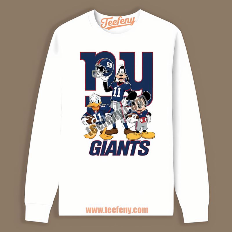 New York Giants Disney Mickey Donald Goofy Vintage Long Sleeve New York Giants Disney Mickey Donald Goofy Vintage Long Sleeve