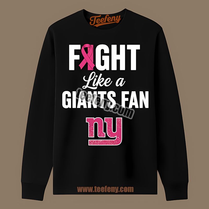 New York Giants Fight Like A Cowboy Breast Cancer Graphic Long Sleeve New York Giants Fight Like A Cowboy Breast Cancer Graphic Long Sleeve