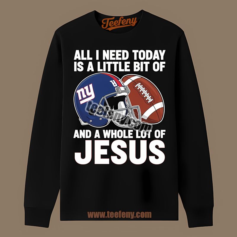 New York Giants Football And Jesus Retro Long Sleeve New York Giants Football And Jesus Retro Long Sleeve