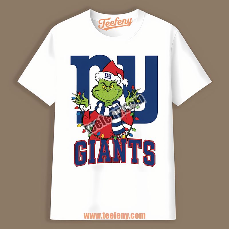 New York Giants Grinch Christmas Adults Shirt