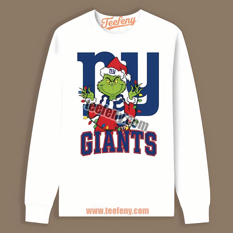 New York Giants Grinch Christmas Adults Long Sleeve New York Giants Grinch Christmas Adults Long Sleeve