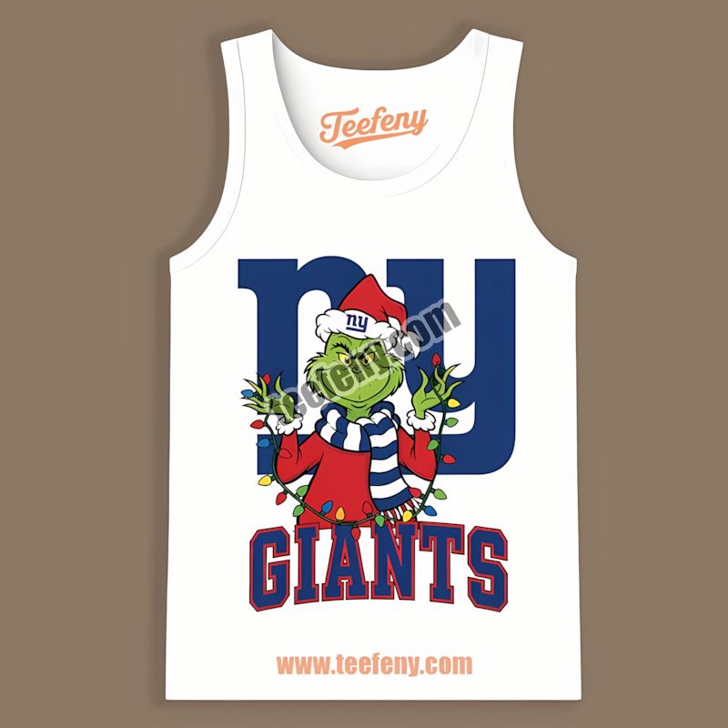 New York Giants Grinch Christmas Adults Tanktop New York Giants Grinch Christmas Adults Tanktop