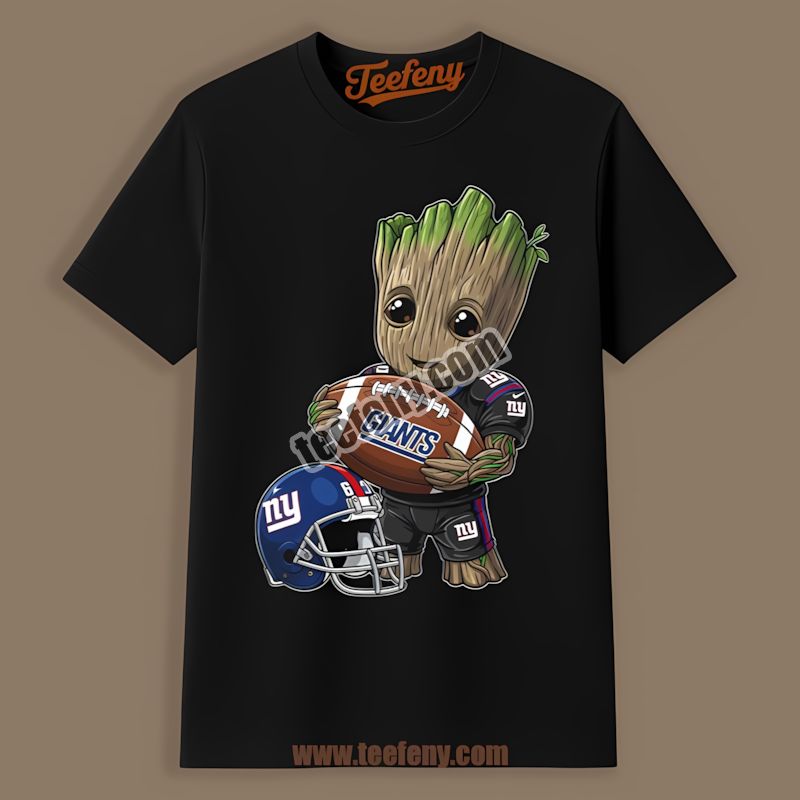 New York Giants Groot Playing Football Cotton Shirt