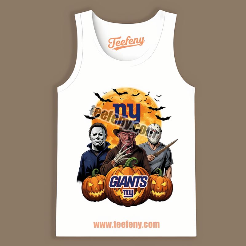 New York Giants Halloween Jason Freddy Michael Retro Tanktop New York Giants Halloween Jason Freddy Michael Retro Tanktop